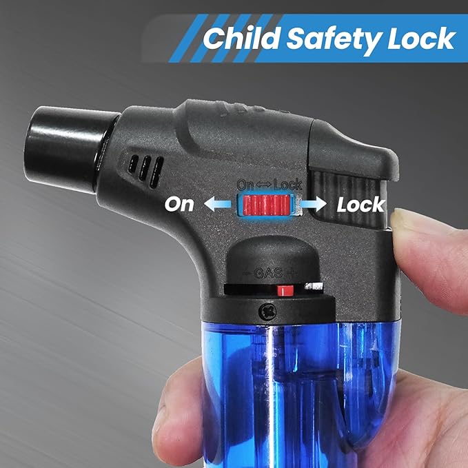 Torch Lighters 5 Pack Butane Refillable Jet Flame Torch Lighter Multi Utility Lighter Blow Windproof Torch for Candle Fireplace Camping Grill BBQ(Fuel Not Included)