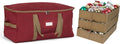 Covermates Keepsakes Adjustable Ornament Storage Bag – Heavy-Duty Polyester, Padded Dividers & FlexGrid Trays – Protective Holiday Ornament Organizer with Handles & Label Window, Red