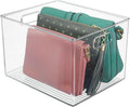 mDesign Large Plastic Storage Organizer Container Bin, Closet Organization for Hallway, Bedroom, Linen, Coat, and Entryway - Holds Clothing, Blankets, and Accessories, Ligne Collection, Clear