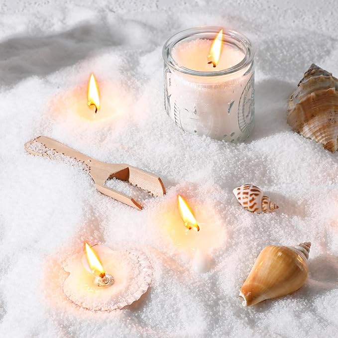 MTLEE Pearled Candle 2.2 lb Sand Wax Scented Sand Candle Kit Valentines Day Gift for Women with Wrap Box 50 Wicks White Beaded Wax Gift for Valentine's Day Wife Couples Mother Friend(Gingerbread)