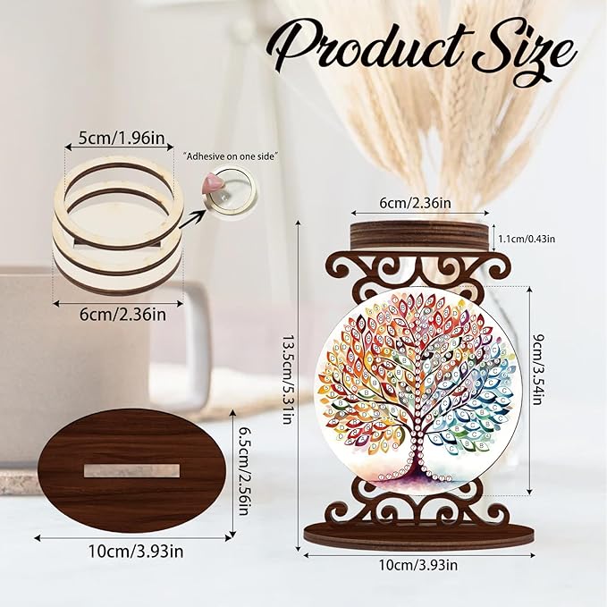 Diamond Painting Taper Candle Holders Diameter 5cm Candlestick Holders Centerpieces Candlestick Holders Candle Stick Holders for Home Decoration Party Housewarming Gifts Tree of Life