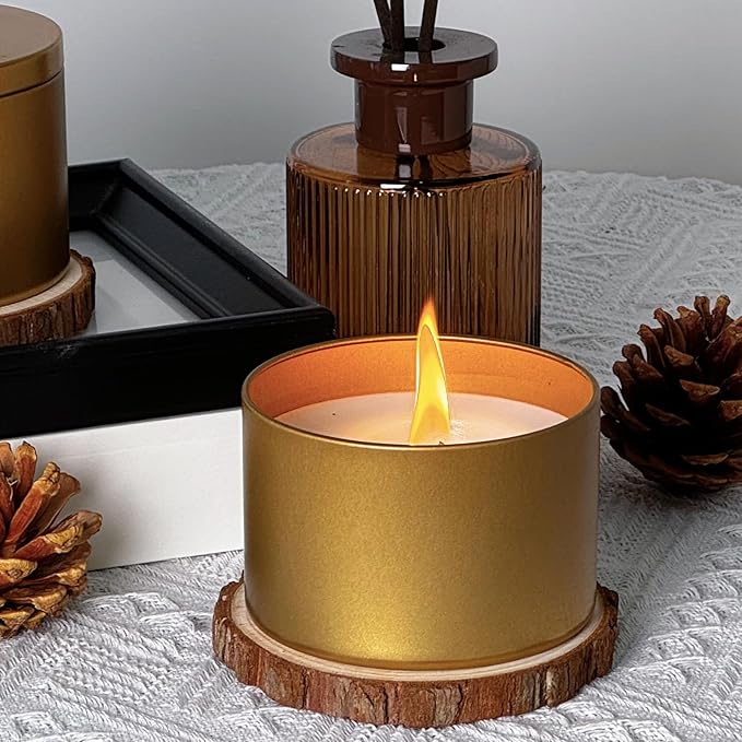 Candle Tins 24 Pcs 8 oz Premium Golden Candle Jars