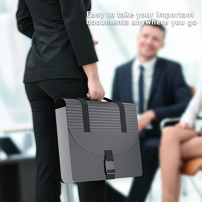 TOPCJ File Organizers with Handle,25 Pockets Accordion File Organizer,Portable Expanding File Folder for Receipt,Bill, A4/Letter Size Paper,Documents,a-z Tabs Included in Filing Folder Frosted