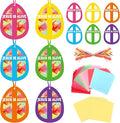 Qyeahkj 36 Set Easter Eggs Suncatchers Crafts for Kids DIY Jesus is Alive Cross Window Tissue Paper Craft Kit Religion Hanging Decor for Church School Home Activity Art Project Party Favor Gift