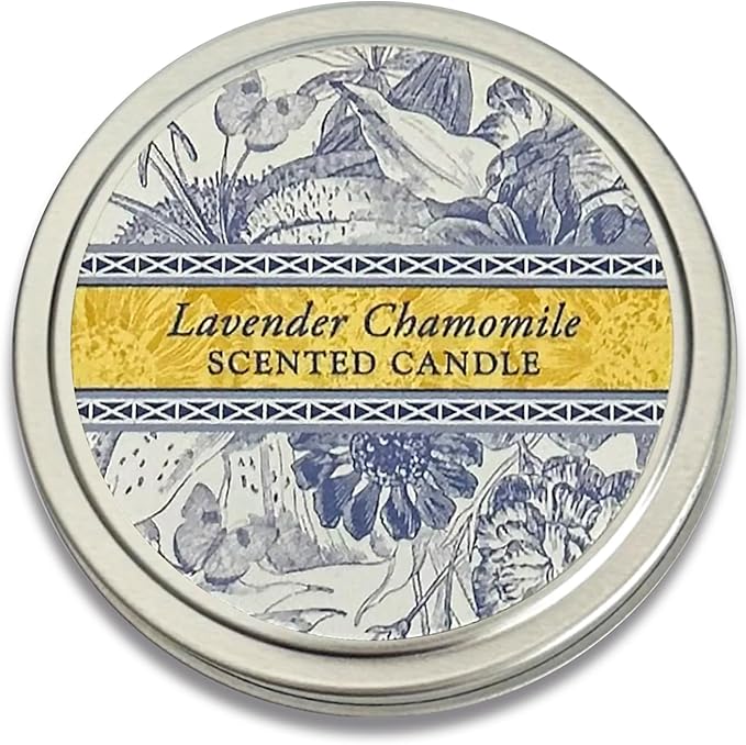 Greenwich Bay Hand-Poured Scented Candle in Decorative Tin – 4 oz/114 g Travel Candle with Lead-Free Wick, Vegetable Wax, Long-Burning Aromatherapy Gift, Single Wick – Made in USA (Lavender)