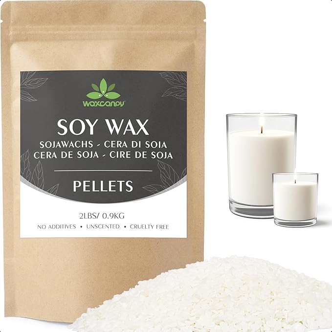 Soy Wax, Waxcanpy Natural Candle Wax, Organic Soy Wax for Candle Making from Farm, No Additives, Harmless and Pure (2lb)