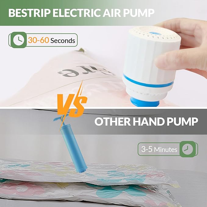 Bestrip Electric Air Pump for Vacuum Storage Bags, Space Saver Cloth Bag Pump Portable Vacuum Pump for Compression Clothing, Travel Moving (No Storage Bag Included)