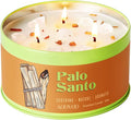 AOOVOO Palo Santo Candle for Meditation & Cleansing - 3 Wick 12oz Scented Candle with White Crystals & Palo Santo Inside, Non-Toxic Soy Candle for Spiritual Healing, Aromatherapy Gift for Women & Men