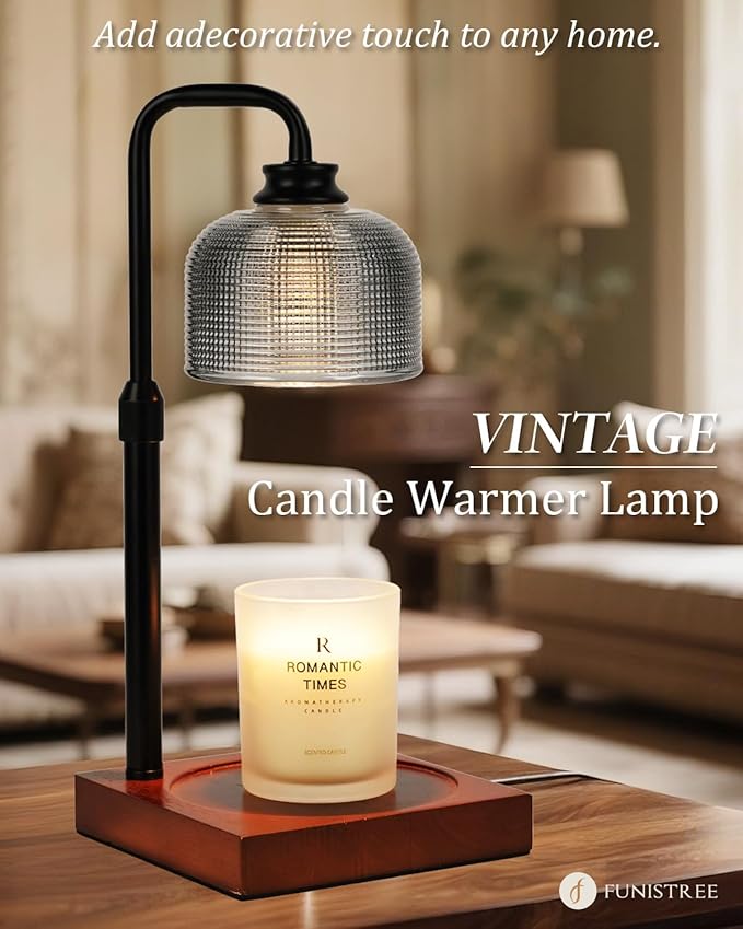 Candle Warmer Lamp with Timer Dimmable, Adjustable Height Candle Warmer,Mothers Day Birthday Gifts for Women Mom House Warming Gifts New Home, Wax Warmer for Jar Candles with 2 Bulbs
