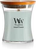 WoodWick Sagewood & Seagrass Gifts for Women and Men, 9.7 oz Medium Hourglass Candle with Crackling Wick