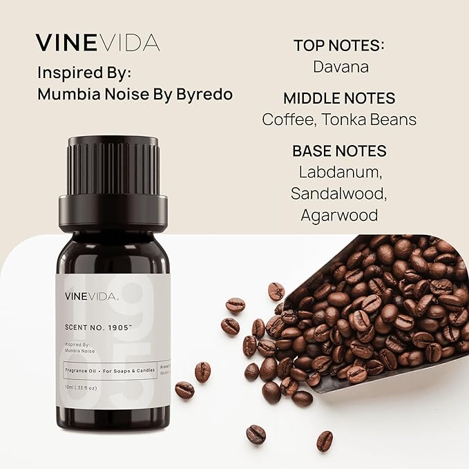 VINEVIDA [0.33 Oz] Inspired by: Mumbia Noise; Fragrance Oil for Candle Making and Soap Making - Premium Candle Scents for Soy Candles