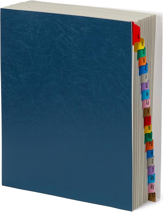 Blue Summit Expanding Desk File Sorter Organizer, Alphabetical File Organizer, Desk Sorter, Letter Size, 20 Dividers for A-Z Accordion File Organizer