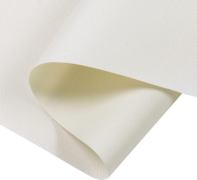 Soft Waterproof Canvas Fabric PU Backing, 600 Denier Ripstop UV Protection 48 x 60 Inch Canvas Cordura Fabric for Outdoor/Indoor, DIY Crafts, Bags, Awning, Marine, Furniture Cover(Ivory)