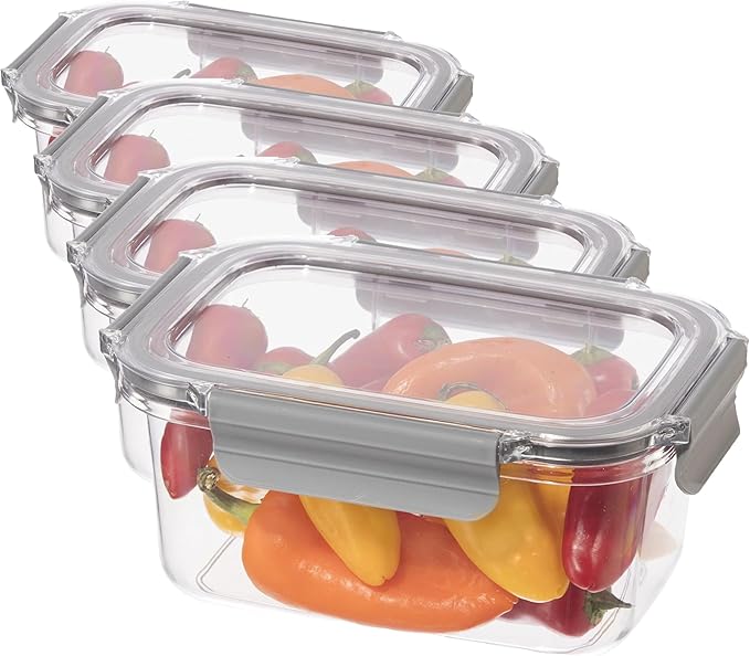 Oggi Clarity Leak-Proof Airtight Food Storage Container - Ultra clear, BPA free, Sealable Container with Lid, Ideal for kitchen storage, Kitchen Organization, Perfect Meal Prep Containers. 42oz/1.2lt