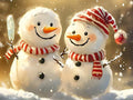 IMLQJES Snowman Diamond Painting Kits - 5D Two Cute Cartoon Snowmen Full Square Gemstone Crystal Christmas Diamond Painting Art Kits for Adult - for Living Room Decor 12x16 Inch