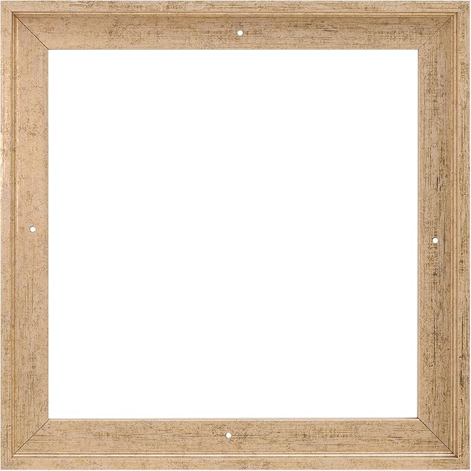 Pixy Canvas Floater Frame 31x31 for 3/4 (0.75) inch Deep Canvas Paintings/Canvas Prints/Wood Canvas Panels/Wall Art/Wall Decor/Home Decor/Artwork (Scratched Gold & Cream, 31 x 31 inch, Square)