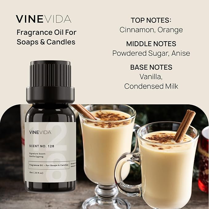 VINEVIDA [10 ml] Vanilla Eggnog; Fragrance Oil for Candle Making and Soap Making - Premium Candle Scents for Soy Candles