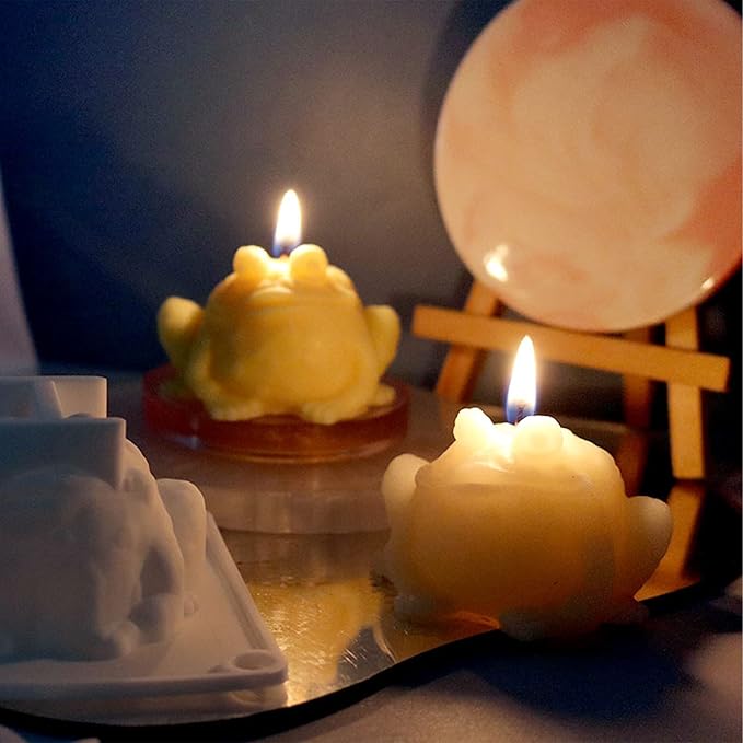 ZAKVOOR 3D Toad Candle Silicone Molds Frog Resin Casting Mould for DIY Candle Making Polymer Clay Craft Plaster Home Decoration
