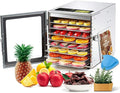 Cercker Food-Dehydrator Machine 8 Stainless Steel Trays, 500W Jerky Dehydrator for Meat, 190ºF Mushroom Dryer, 24H Timer Fruits Dryer for Herbs, Veggies, Yogurt & Dog Treats