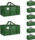 8 Pack-Extra Large Heavy Duty Moving Bags - Waterproof Storage Totes with Handles & Zippers, Foldable for College Dorm, Storage (olive green)