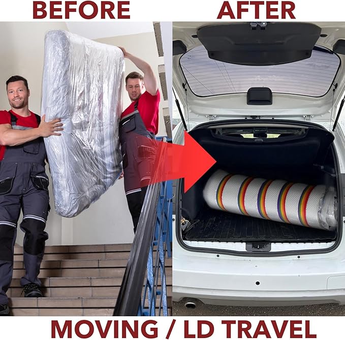 Queen/Full/Full-XL Mattress Vacuum Bag for Moving and Storage, Vacuum Seal Compression Bag for Queen and Full Size Mattresses, Heavy Duty Mattress Bag for Storage, with Sealing Clip and 5 Straps