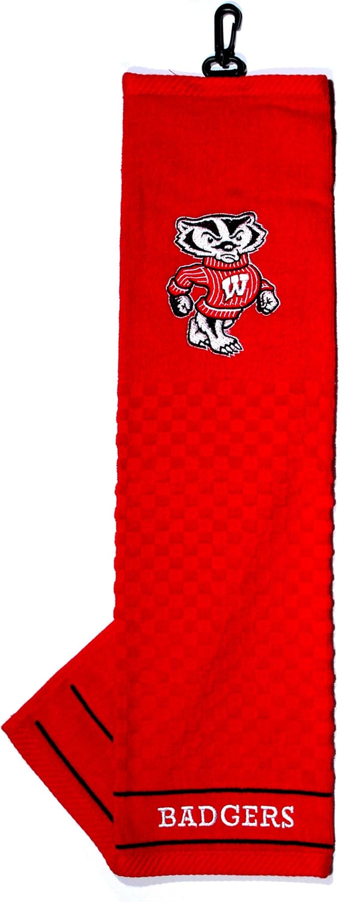 Team Golf NCAA Wisconsin Badgers Embroidered Golf Towel Embroidered Golf Towel, Checkered Scrubber Design, Embroidered Logo