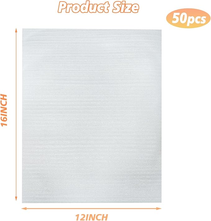 100 Pack 12'' x 16'' Cushion Foam Pouches, Moving Supplies for Dishes, Packing Materials for Dishes & Cups, Glass Packing Paper and Plate Protectors for Moving(300x400x0.5MM)