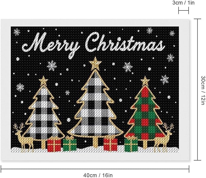 AIVKIEJK Diamond Painting Kits for Adults - Merry Christmas Tree Holiday Painting DIY 5D Full Drill Diamond Dots Paintings with Diamonds Gem Art and Crafts Home Decor 12"x16"