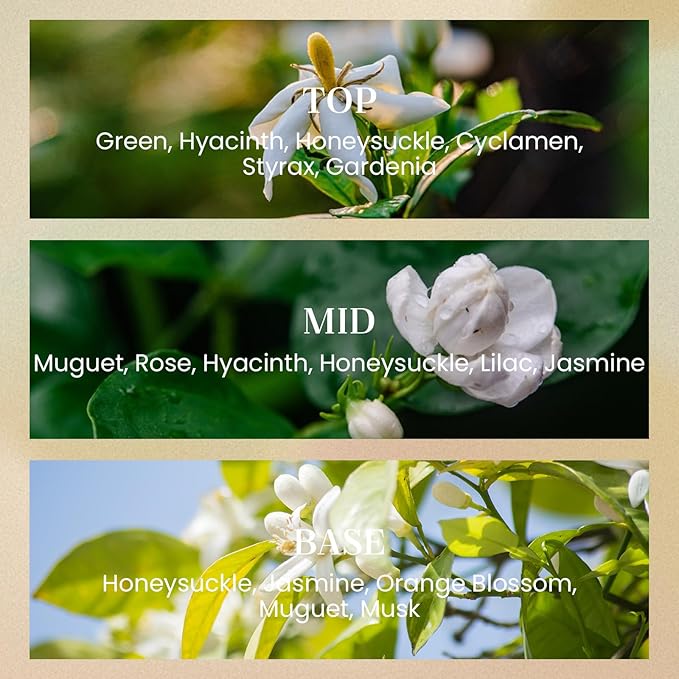 M&SENSE White Gardenia Candles for Home Scented, 2 Wick 12.7oz Soy Wax Candles Non Toxic,70 Hours Long Burning,Christmas Candles Gift for Stress Relief, Meditation, Yoga