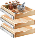 Sintuff 3 Pack Wooden Pull out Tray Cabinet Organizer Gentle Close Roll out Shelves for Kitchen Cabinets Fully Assembled Slide Pantry Shelves (15'' X 21'')