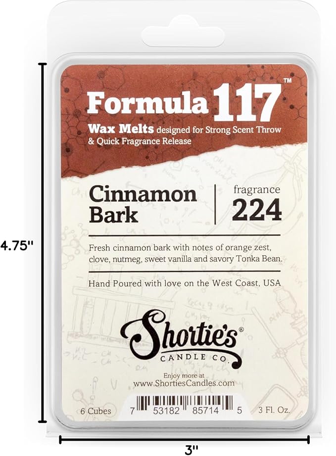Bakery Wax Melts Variety Pack - Chocolate Fudge Brownie, Vanilla Bean, Cinnamon Bark - Formula 117 - 3 Highly Scented 3 Oz. Bars - Made With Natural Oils - Bakery Warmer Wax Cubes