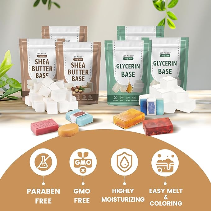 LFISGNN Deluxe Soap Making Kit for Adults DIY Soaps, DIY Soap Making Supplies Kits with Soap Melting Pot, Natural Soap Base, 8 Essential Oils, 8 Dyes, 4 Soap Molds, Packing and Supplies for Begineers