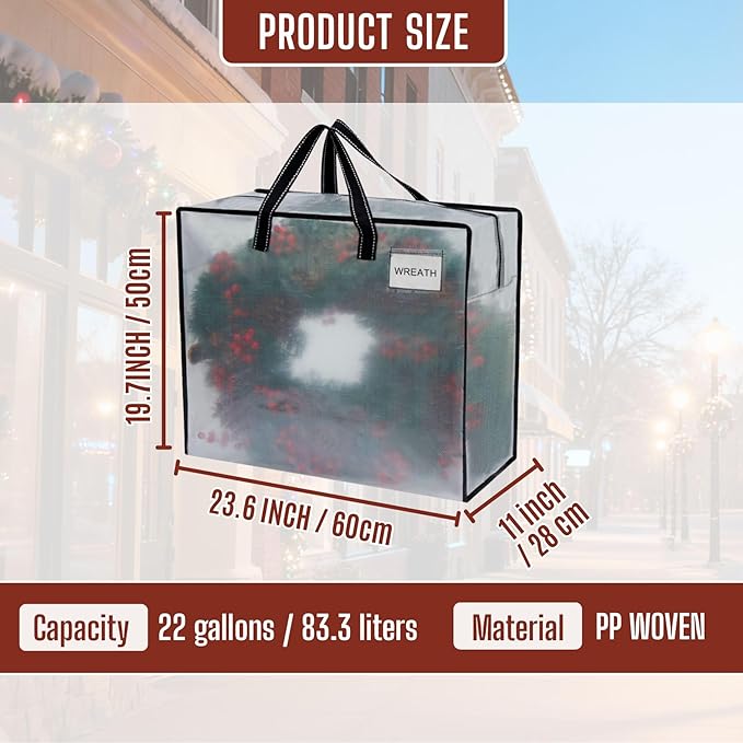 VENO 4 Pack Heavy Duty Moving Bags, Storage Bags, Packing Supplies, Top Zipper, Storage Totes for Camping, Clothes, Bedding, Comforters, Pillows (22 Gallon Clear, 4 Pack)