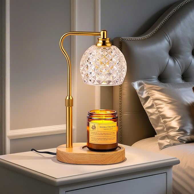 TantaScent Electric Candle Warmer Lamp in Vintage Birdcage Design with Timer – Scented Jar Candle Melter for Home Decor, Housewarming, Birthday, and Christmas (Includes 2 Bulbs) (diamond white)