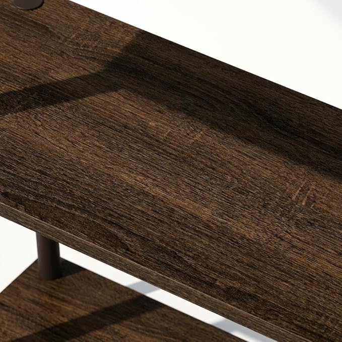 Furnifact Walnut Brown Bookcase with Classic Design, Solid Wood Construction, Adjustable Shelves, Durable Finish, Suitable for Living Room or Office Use