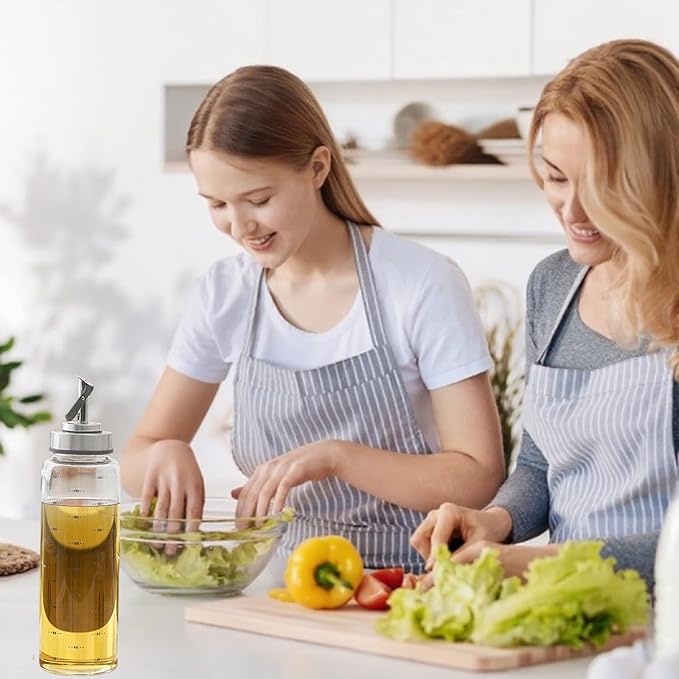 Olive Oil Dispenser Bottle,Oil Dispenser For Kitchen,Bottles For Kitchen,17 Oz Automatic Opening And Closing Leak Proof Glass Dispenser