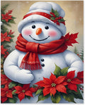 QZOTRXI Christmas Paint by Numbers Kit for Adults Beginner Snowman Red Scarf Paint by Number Kits On Canvas Winter Oil Painting Kit for Home Wall Decor UNFRAMED 20x16 inch