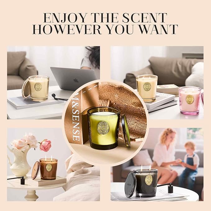 M&SENSE Large Two-Wick Strong Soy Candle | Berry Rose & Purple |19.8 oz, 120H Burn Time | Luxury Scented Candle for Relaxation, Gifting, Home Décor | Ideal for Bedroom, Office, Party Ambiance