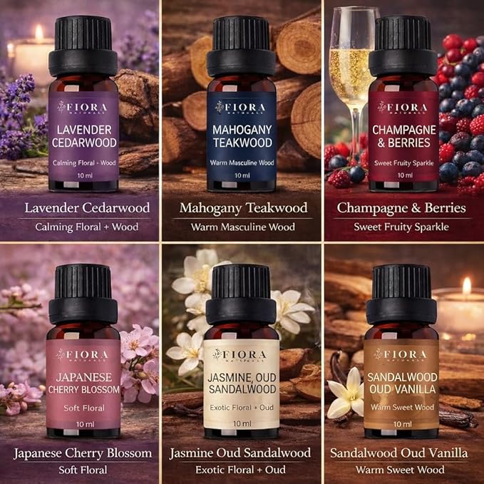 Premium Fragrance Oil Set – Highly Concentrated Scented Oils for Candle Making, Soap, Wax Melts & Home Fragrance, Long Lasting Aroma Oils Gift Set for Diffusers & DIY, Aromatherapy Mothers Day Gift