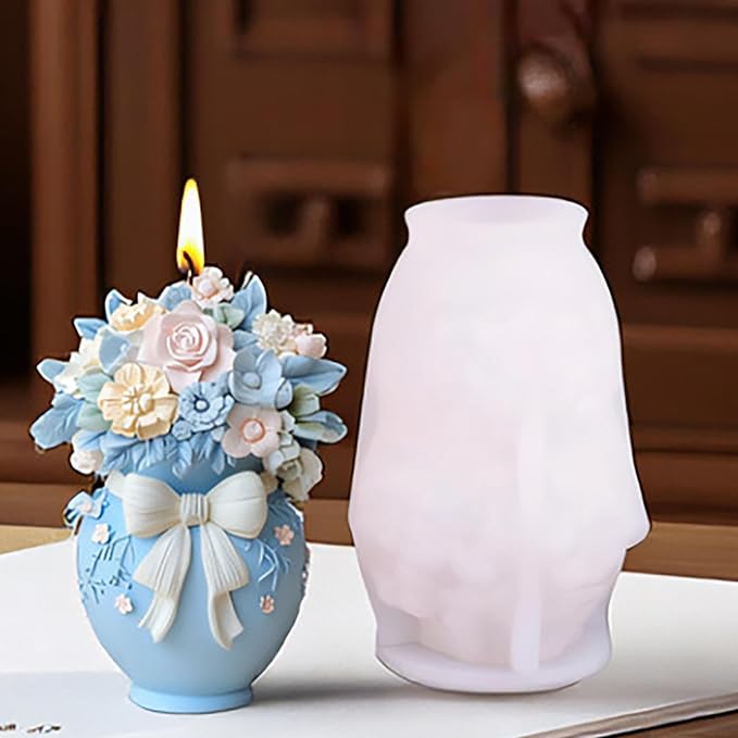 Silicone 3D Flower & Rose Mold - Peony & Candle Mold for Resin, Clay & Soap Making - Craft Supplies