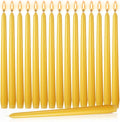 MTLEE 16 Pcs 10 Inch Long Tapered Candle Stick Bulk Smokeless Unscented Burning Candlestick Paraffin Wax with Cotton Wick for Valentine's Day Baby Shower Wedding Holiday Party Church (Yellow)