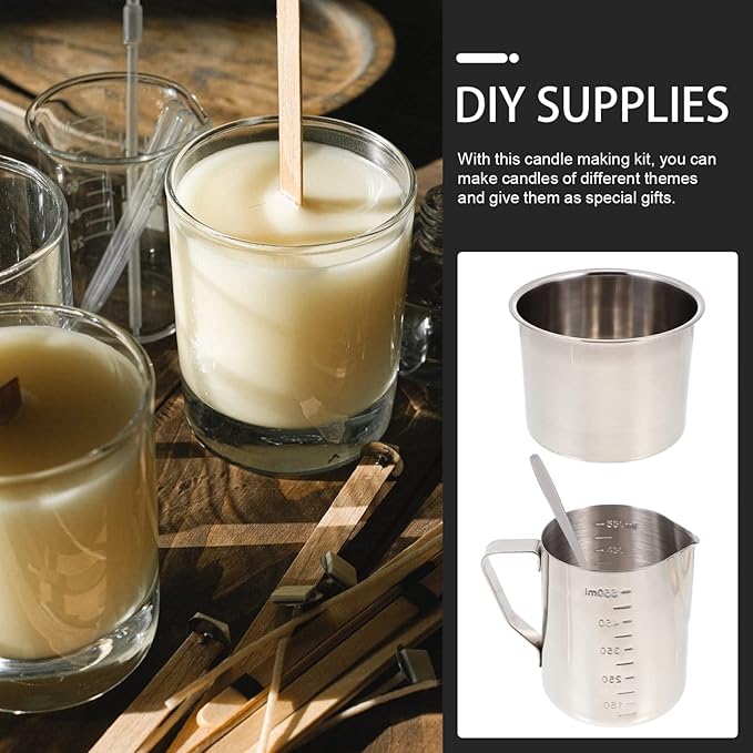 SEWACC 1set Candle Making Kit Creative Wax Melting Cup Tools for Scented Candles Includes Essential Supplies for Crafting for Enthusiasts and Giving