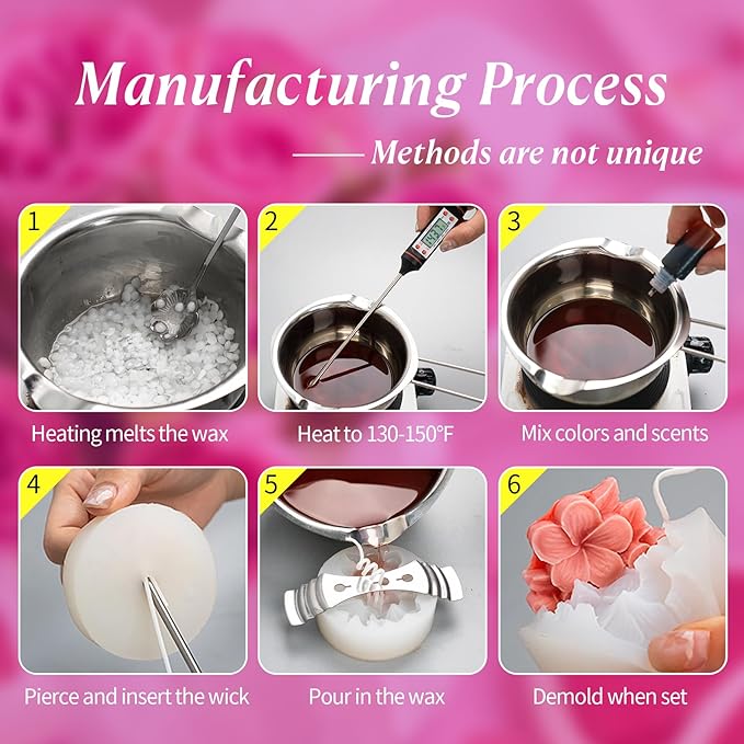 2Pcs Plumeria Silicone Candle Flower Wax Mold Silicone for Candles Resin Making Molds Moldes De Silicona para Hacer Velas Artesanales De Silicona,for Making Mothers Day Gifts for Mom Daughter