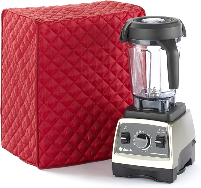 Covermates Keepsakes Blender Cover – Quilted Appliance Protector for Food Processors – Dust & Stain Resistant, Washable Slip‑On Design for Countertop Storage, Red