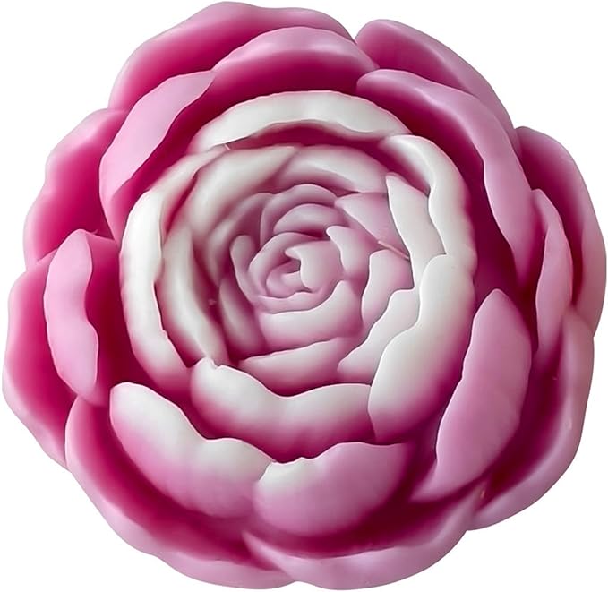 Tulip Flower Succulent Peony Half Open Rose Bud Cylinder Candle & Resin Mold - Resin Casting Silicone Molds for Home Decor & Candle Making Wave Spiral Mold