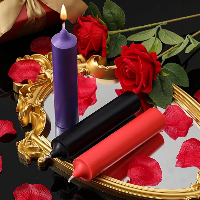 3 Pcs Valentine's Day Large Low Temperature Candles Dripping Decorative Candles for Valentine's Day Gifts Wedding Centerpieces, Romantic Dinner & Home Decor, Low Heat Safety Wax