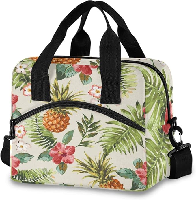 CBBYY pineapple Lunch Bags for Women Men,Reusable Insulated Lunch Box, Adjustable Shoulder Straps Tote Lunch Bag for Work Picnic School