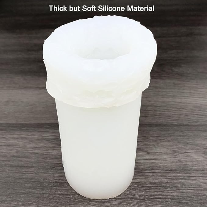 Flower Cylinder Candle Molds Floral Vine Pillar Thick Silicone Molds for Candle Making Soaps Resin Clay Home Decoration Crafts DIY