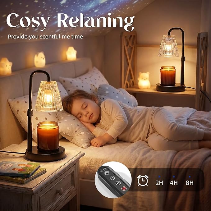 Glimra 2 Pack Candle Warmer Lamp with Timer,Dimmable Candle Warmwr for Jar Candles,Adjustable Cabdle Warmer Birthday Gifts,for Mom Women Friend Sister,Office Apartment Dorm Room Home Decor