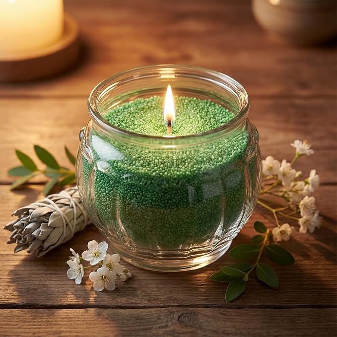 Pearled Scented Candle 2.2 lb Sand Wax Scented Sand Candle Mother's Day Kit for Women Love Gifts with Box 50 Wicks for Mother's Day Wife Couples Mother(Emerald Green,Sage Grapefruit)